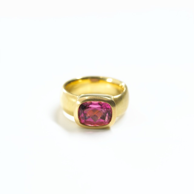 14) Pinker Turmalin-Ring 750er Gelbgold